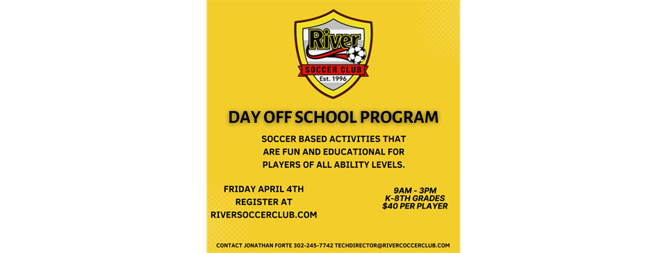 Register Today - Day Off School Soccer Camp April 4